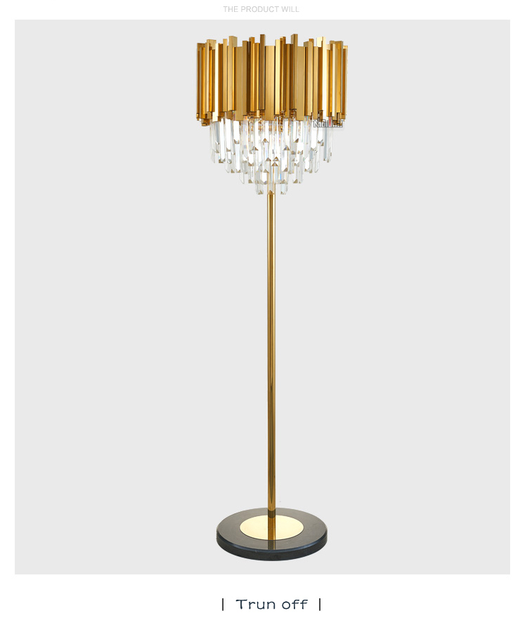 Hotel Dia.35*H150cm/Light-luxury post-modern decorative art crystal Floor lamp, for model room,bedroom,dining room Living Room