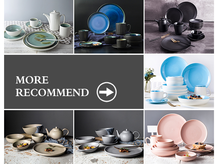 European Style Matte White Ceramic Round Plate Marble