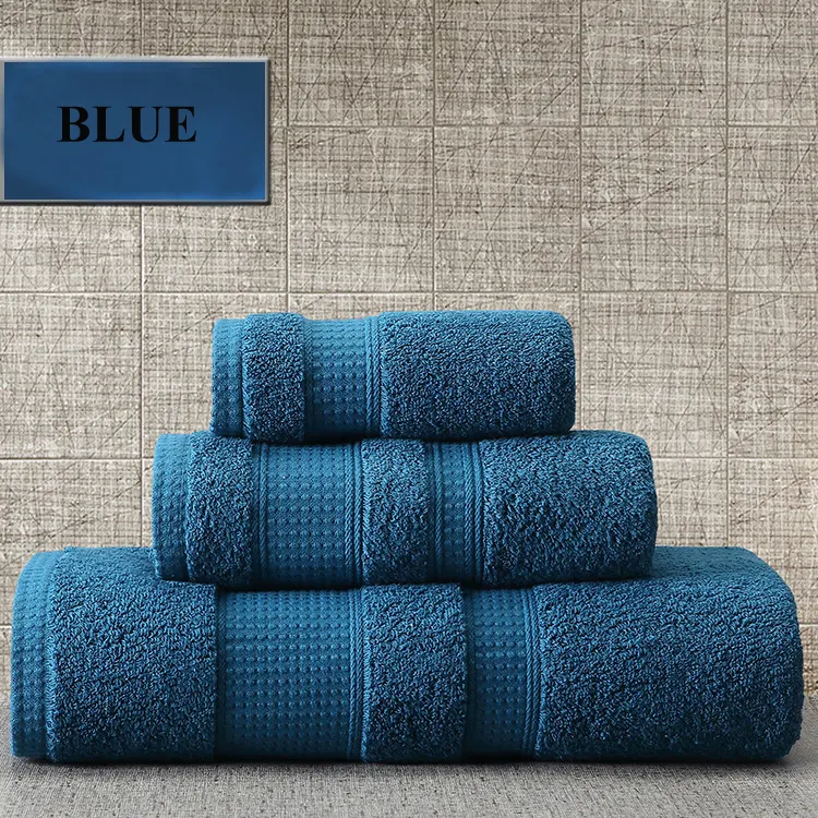 U-HomeTalk UT-TJ162 Luxury Hotel 100% Cotton Bath Towel/16s Full Hotel Towel Set White Cream Blue Green Fancy Bath Face Towels