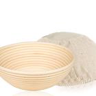 2019 Amazon hot selling round rattan banneton bread proofing basket with cloth