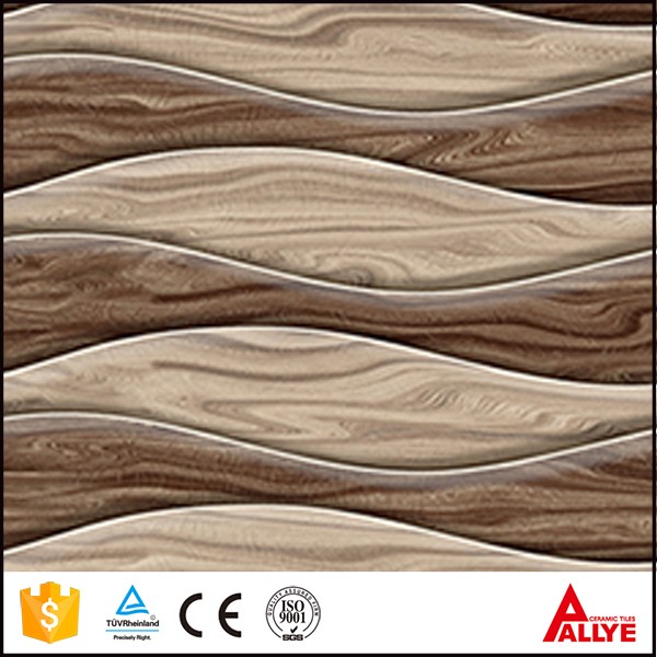 Fujian 3D glass tile printing, wave and pink flower patterns ceramic tiles front wall for bathroom or kitchen room