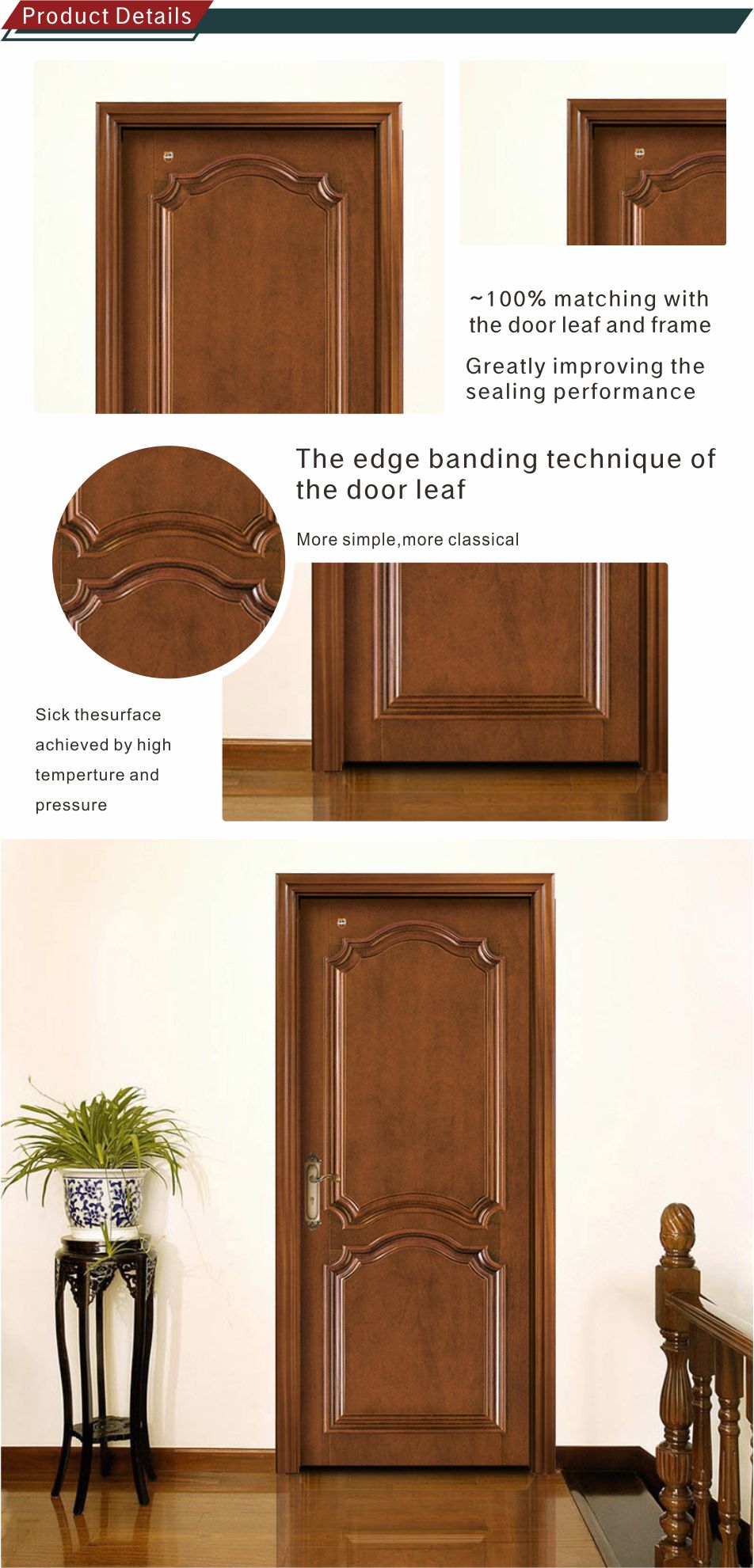 Guangdong guangzhou factory price picture outside big small double wood doors designs furniture