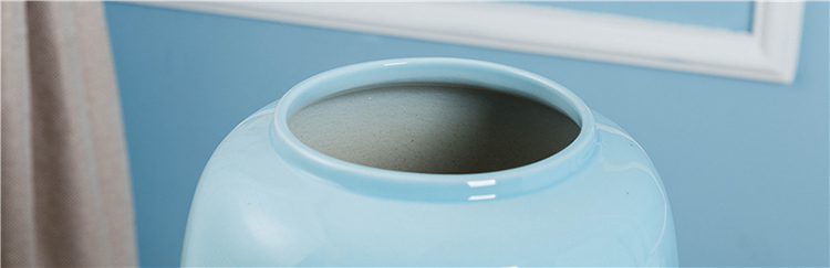 Hand drawing blue color floor home decoration ceramic vase