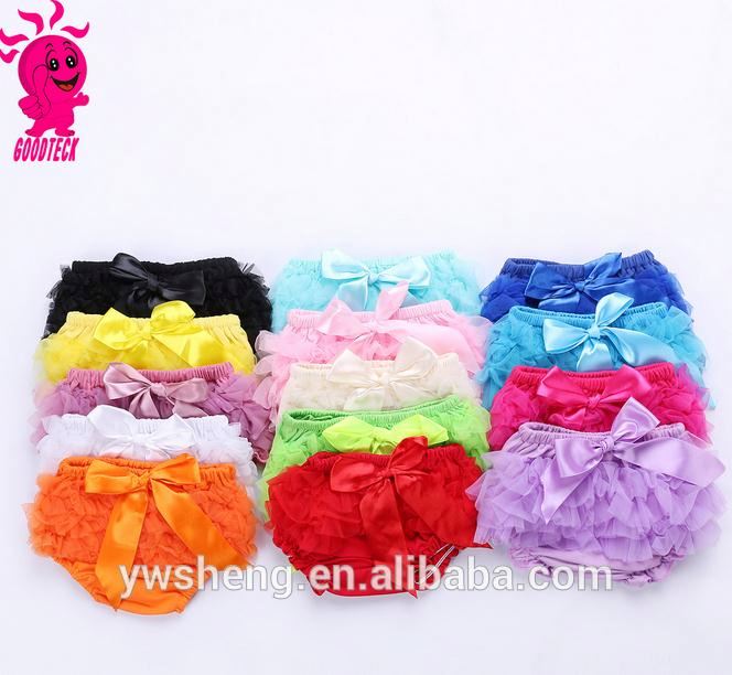 Baby Infant Girl Yellow Cotton Chiffon Ruffle Panty Bloomers Diaper Covers S M L