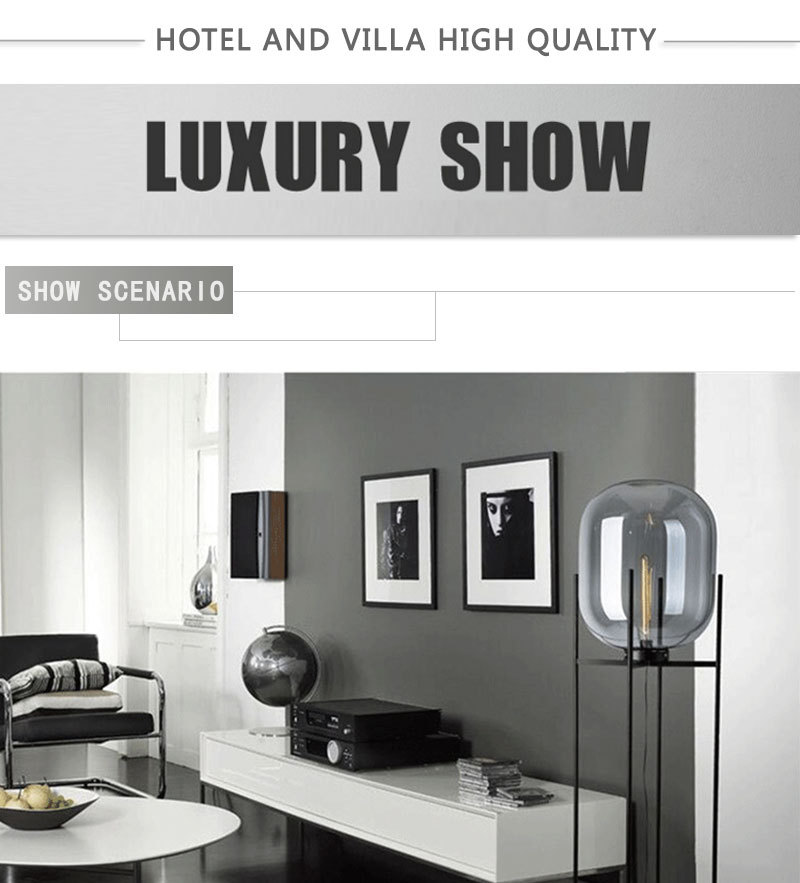 glass contemporary floor lamp retro industrial wind metal floor lamp for bedroom and coffee house