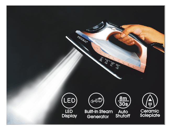 Smart steam iron LCD display Auto Shut off Steamer for Clothes