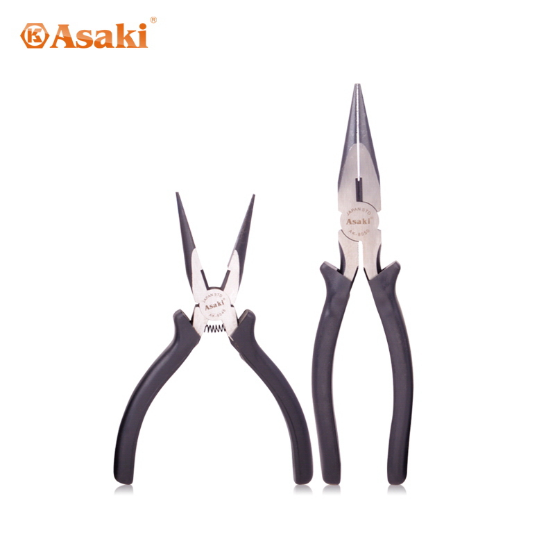 Asaki carbon steel long nose plier needle nose plier 6"-8" AK-8048