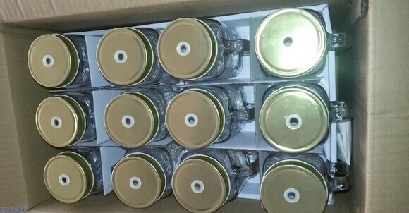 Haonai 8L glass beverage jar larger mason jar with stainless steel faucet and cover