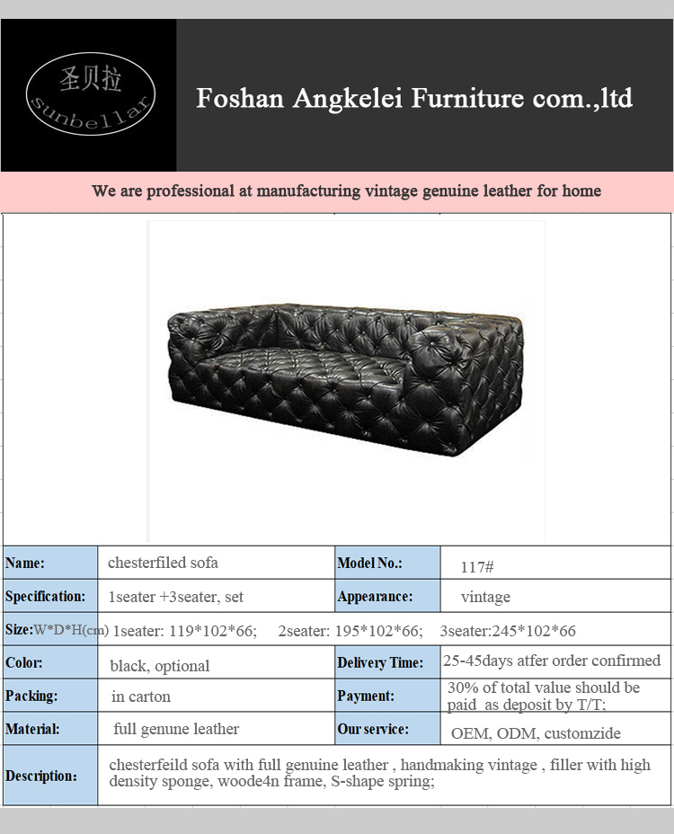 bespoke chesterfield black leather sofa set genuine leather tufted buttons classic chesterfield-sofa handcrafted traditional UK
