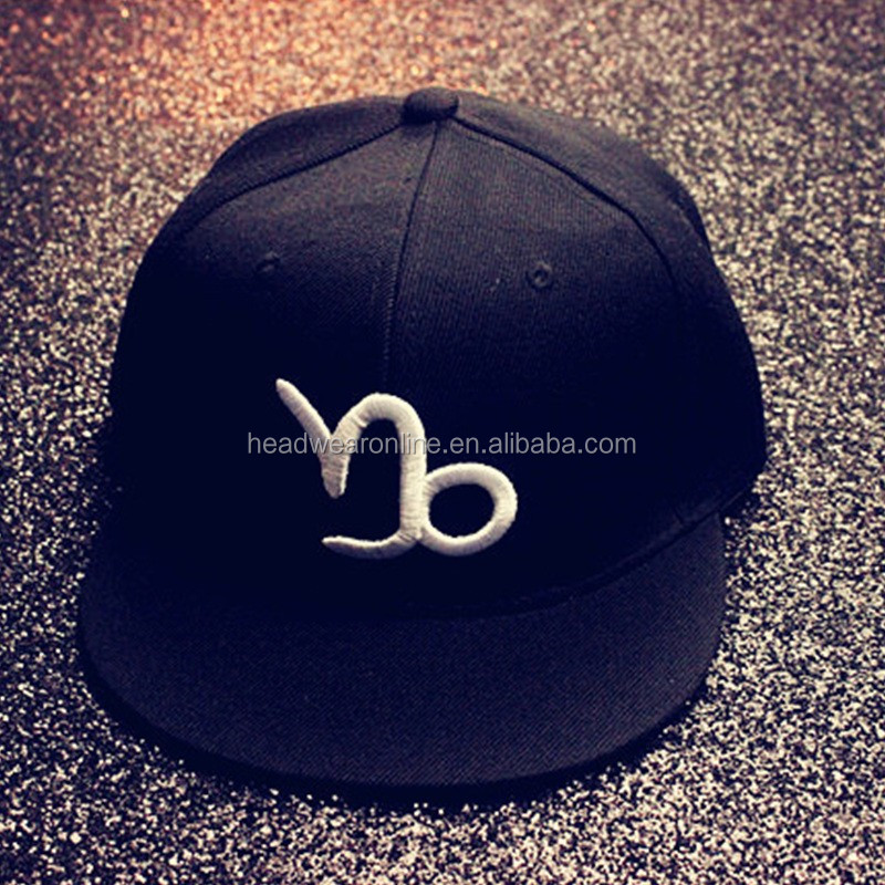 Men hats Plain Black Snap Back Cap Design Snapback Cap With3D Embroidery