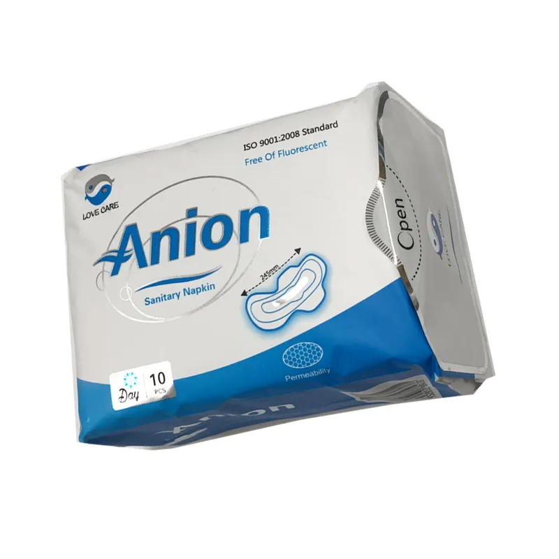 day time use disposable sanitary napkins 245mm lady sanitary pad with anion chip from china suppliers quanzhou factory