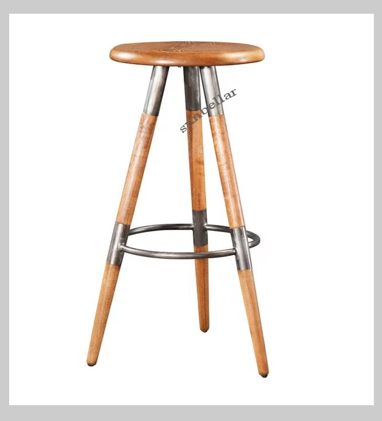 foshan furniture hot selling bar chair genuine leather high chairs for counter bar table tufted backrest home kitchen bar chair