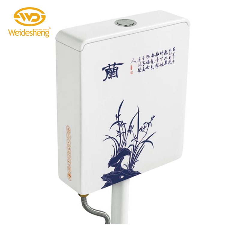 Customized ceramic decoration wall hung low level toilet cistern