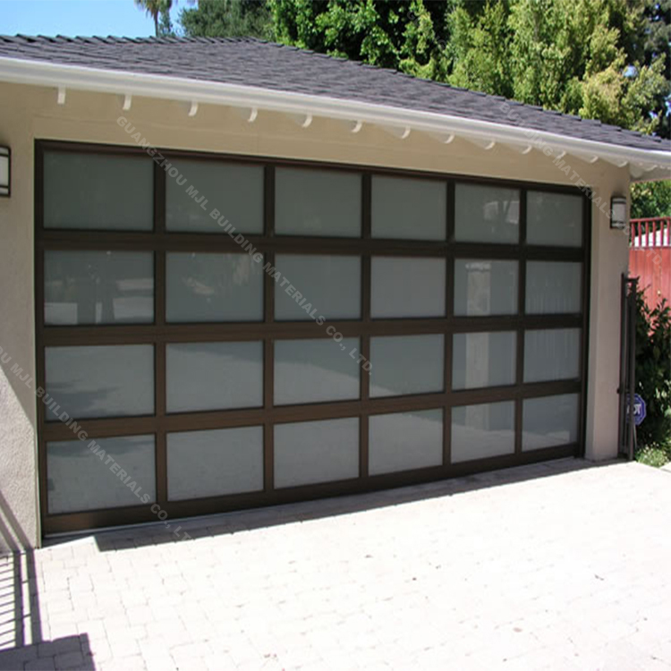 High quality automatic aluminum garage door system with best service tempered glass