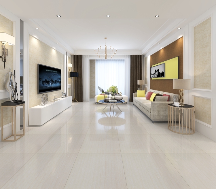Density Of Yellow Glossy Line Stone Polished Porcelain Floor Tile 60X60 80X80