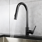 solid brass Black North American pull out pulldown sprayer kitchen faucet in matte black