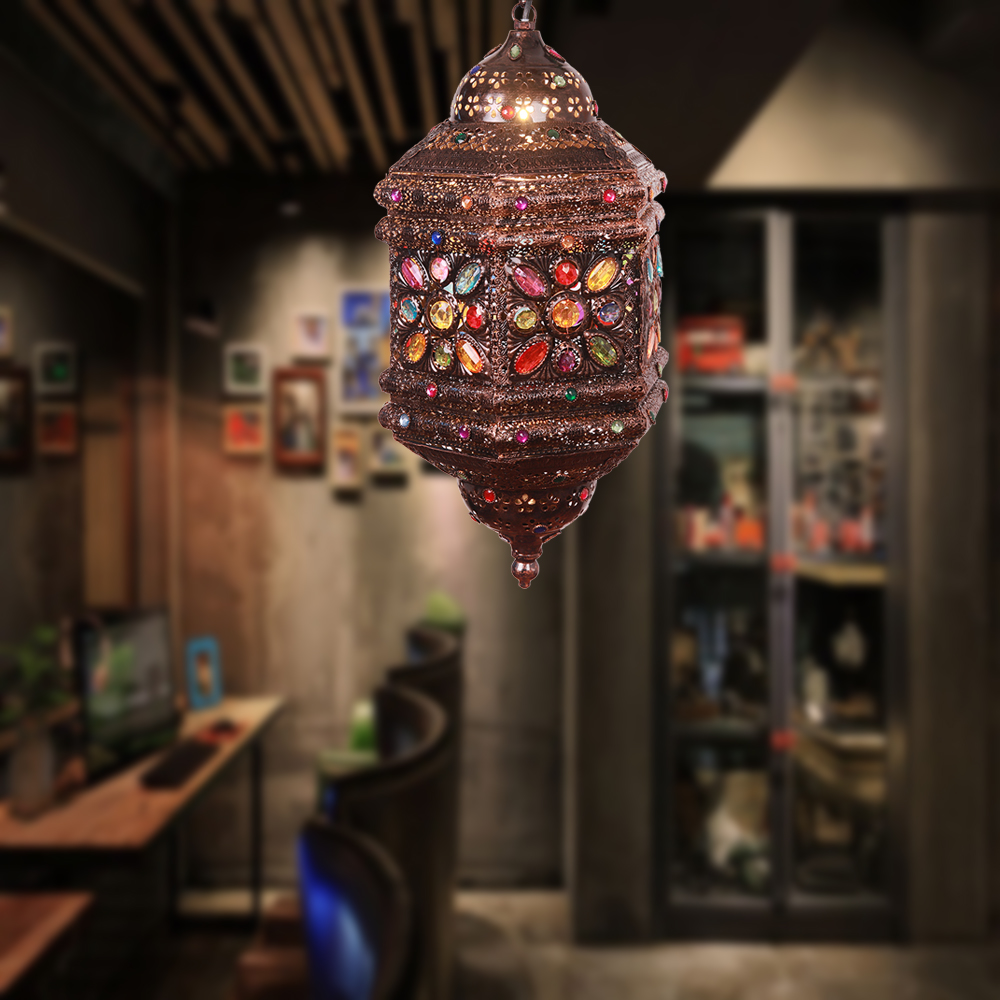 Moroccan Vintage Acrylic Chandelier Southeast Asian E14 E12 E27 E26 iron pendant lights NS-124019