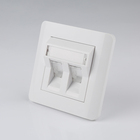 Newest Design Face Plate 2 Port 86 Type White Wall Face Plate 2 Port With Shutter