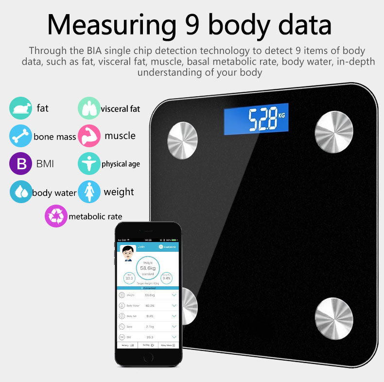 Wholesale personal bathroom scale BMI smart scale body fat