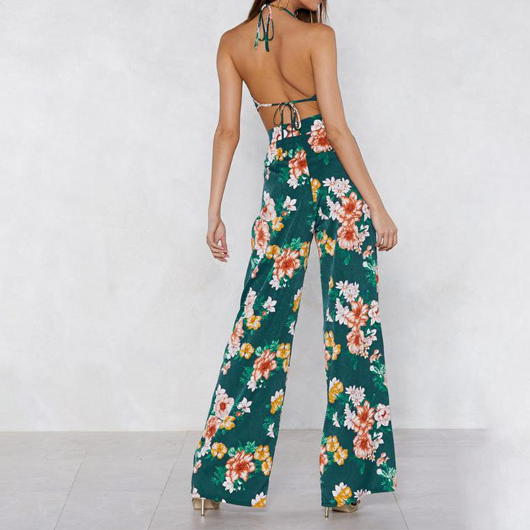 Accept sample making Two piece floral palazzo pants waist women summer