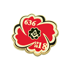 Nice Custom glitter enamel pin flower safety pin metal animal brooch lapel badge pin