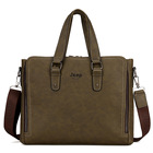 High Garde Classic Brown Men Hard Handmade PU Leather Business Messenger Cross Body Shoulder Laptop Bag