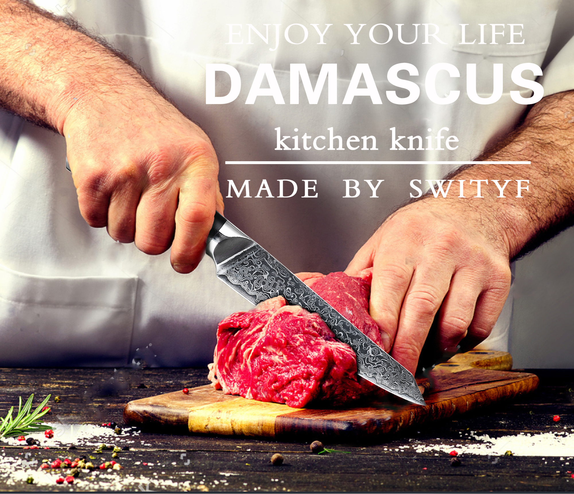 Yangjiang kichen slicer cutting damascus bread knife