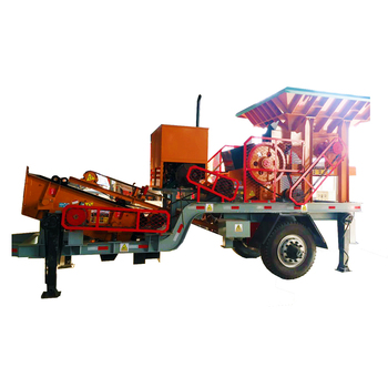 JBS portable mounted primary crusher in the river stone quarry plant peru