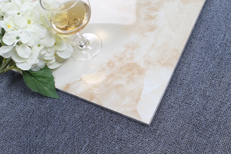 Ceramic Tile Custom Size High Gloss Glazed Marble Imitation Walkway Corridor Floor Tiles Designs