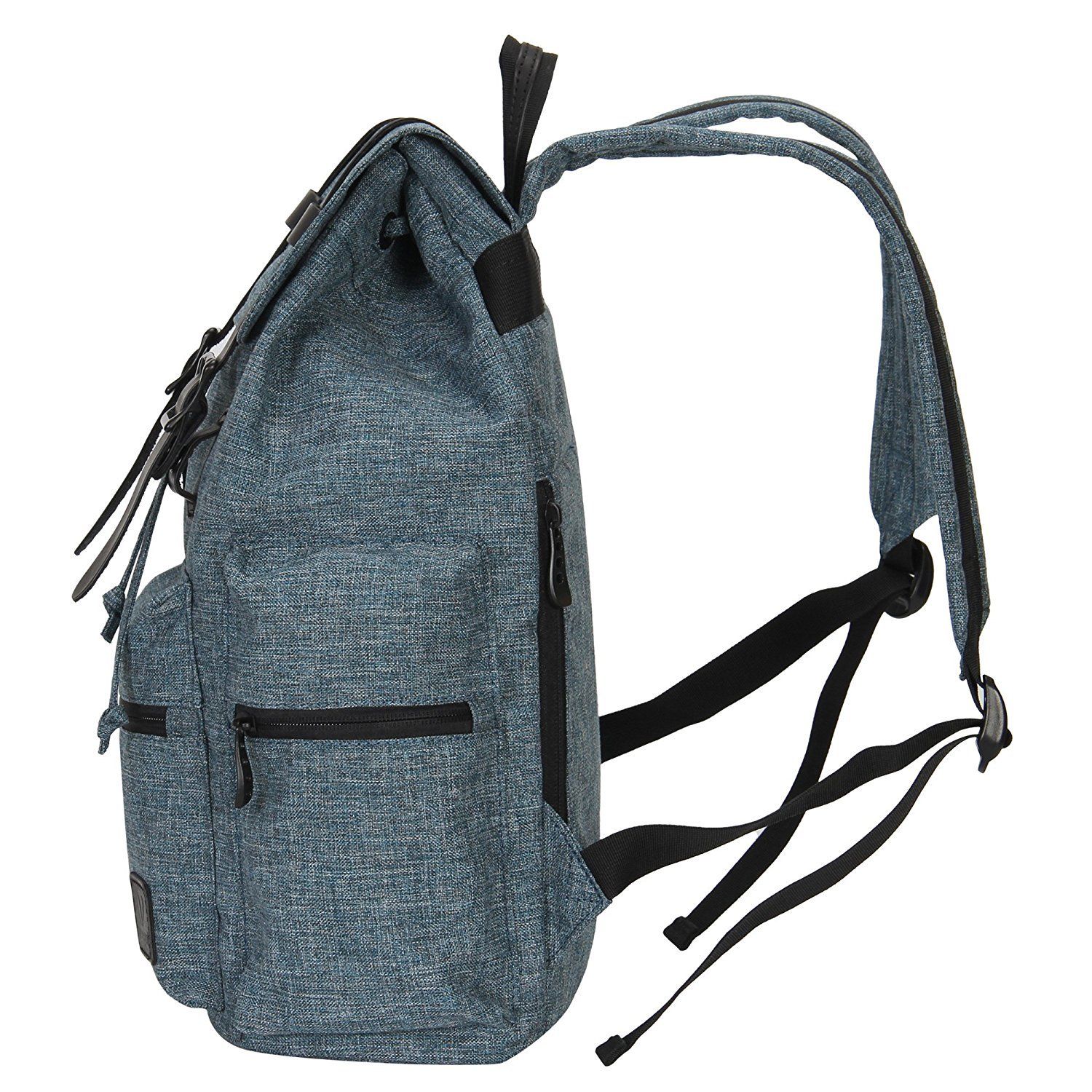 Rucksack mit Vintage-Klappe aus Segeltuch mit Kordelzug für Reisen über Nacht für Teenager