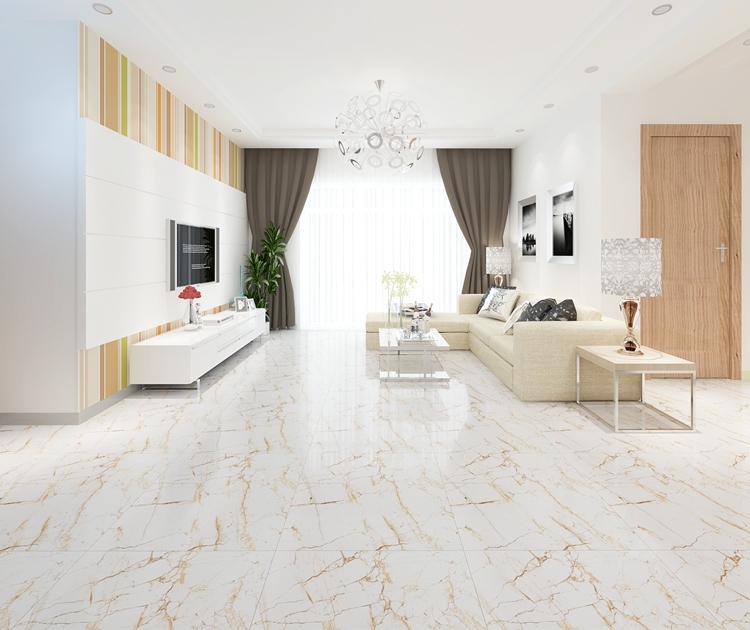 2018 Hot China Tiles Price In Karachi Fully Polished Glazed Copy Mable Calacatta Gold Porcelain Floor Tile For House