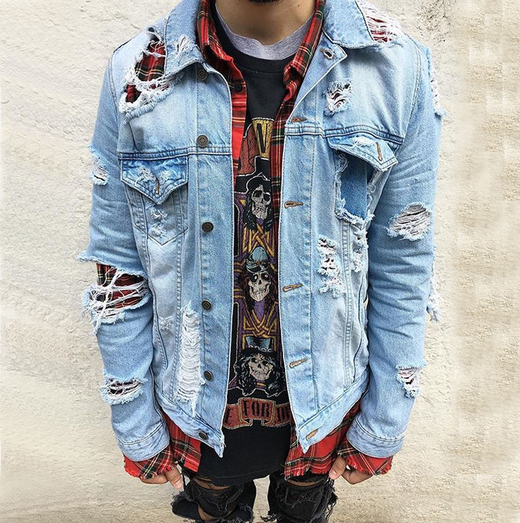 distressed denim jacket wholesale