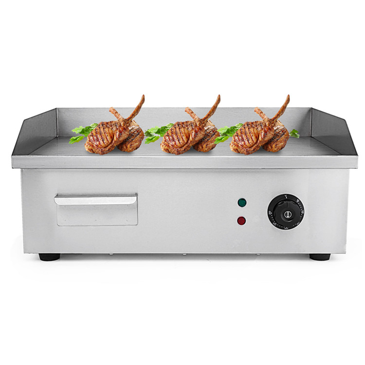 New design 3000W Commercial Electric Griddle Countertop Kitchen Hotplate BBQ Stainless Steel 55cm