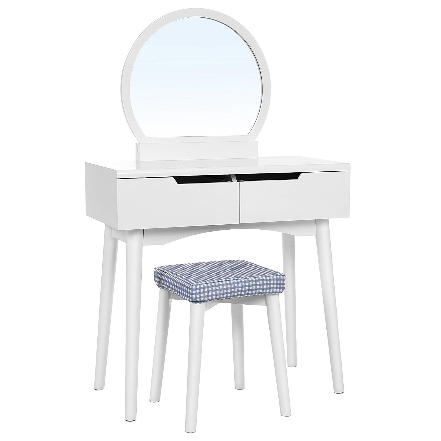 Modern Dressing Table Set with Sliding two large Drawers White