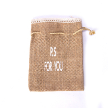 natural jute tea pouches drawstring burlap bag for gift package