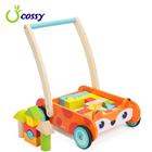 2019 New Design COSSY 34 pcs Fox Blocks and Roll Cart Toddler Push and Pull Toy