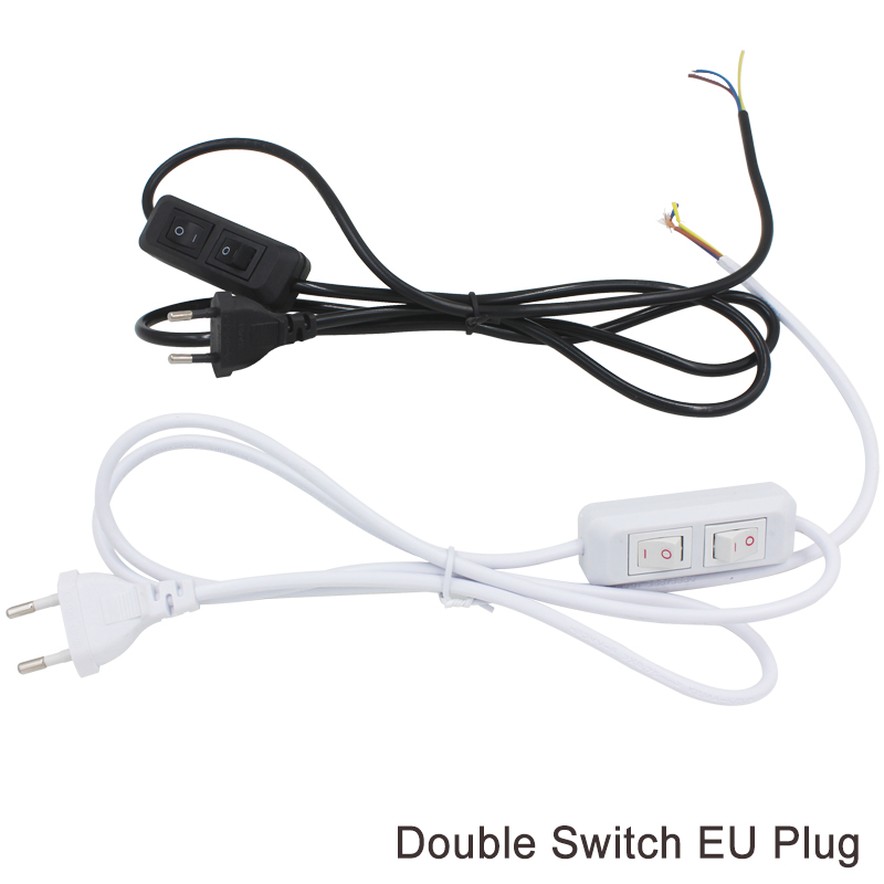 Cable de línea 303/304/317/301, cable de alimentación atenuador/interruptor de doble botón, Cable de enchufe europeo para bombilla LED/luminaria de escritorio de EE. UU.