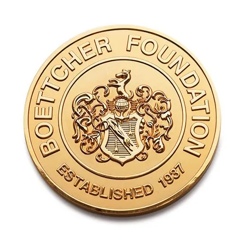 Custom coin with plating gold and enamel logo