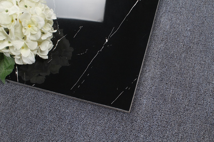 Indian Nero Margiua Mable Polished Glazed Restaurant Black And White Ceramic Floor Tiles