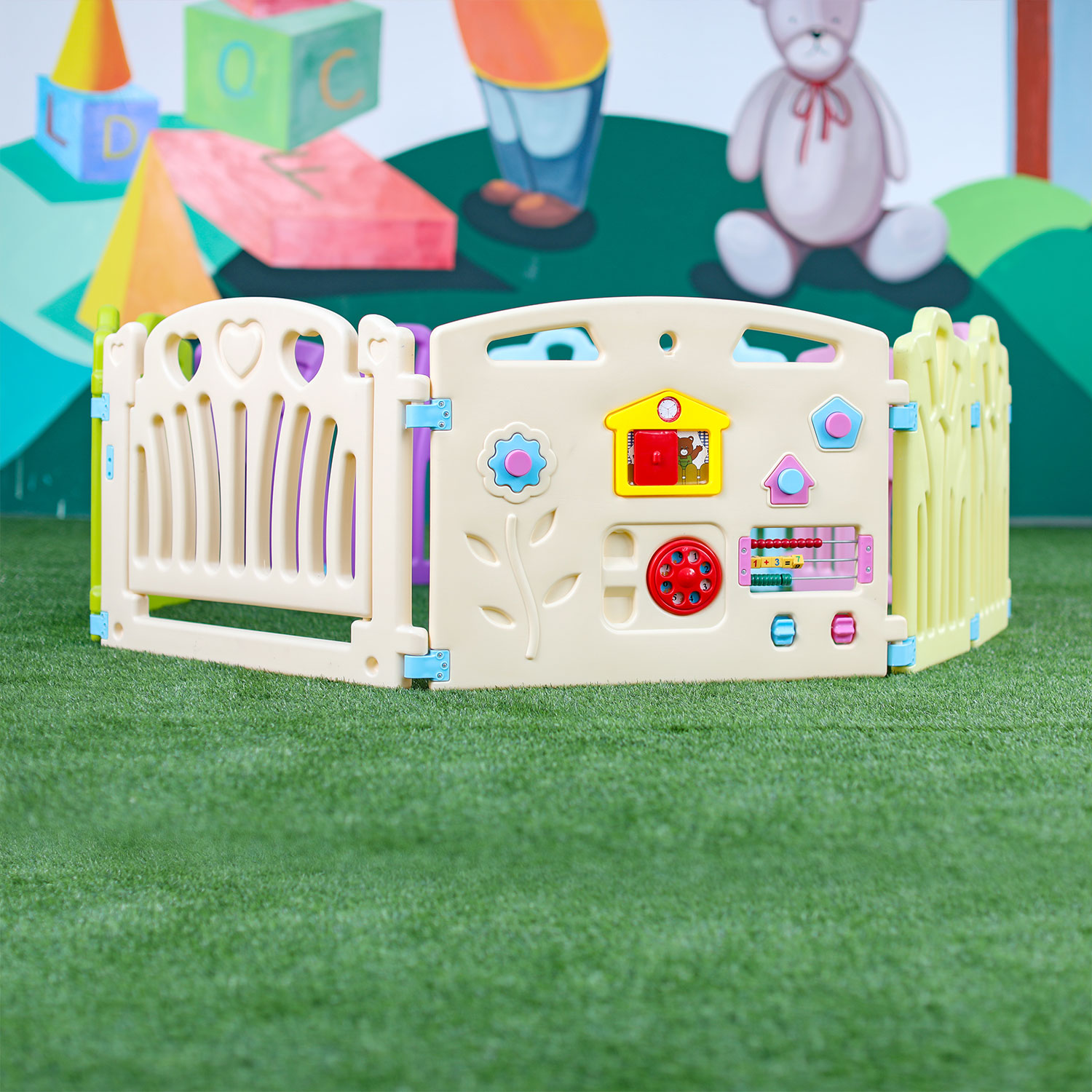 baby slide with ball pool and basketball hoop for kids