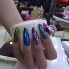 Hot seller Metal Manix silver & gold Chrome nails powder;PGP-16# blue mirror effect glitter dust