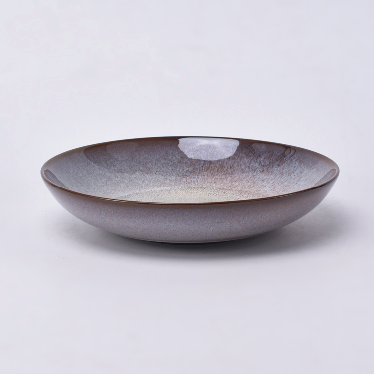 Cheap dinnerware bronze color small size dishes round ceramic plates for hotel