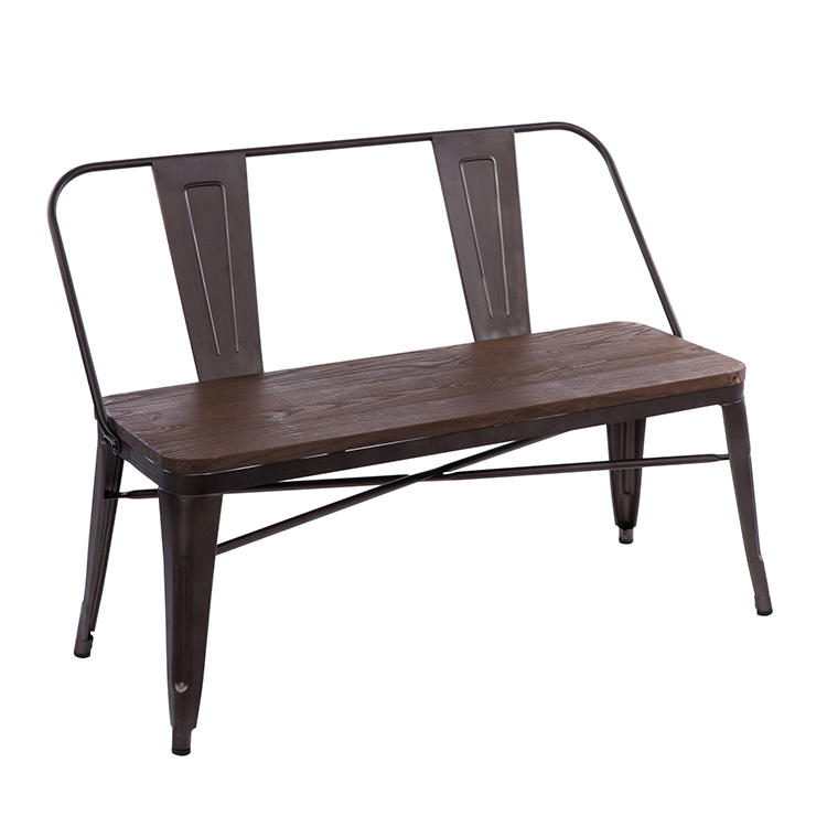 Latest new style modern strong metal frame long bench garden dining chair
