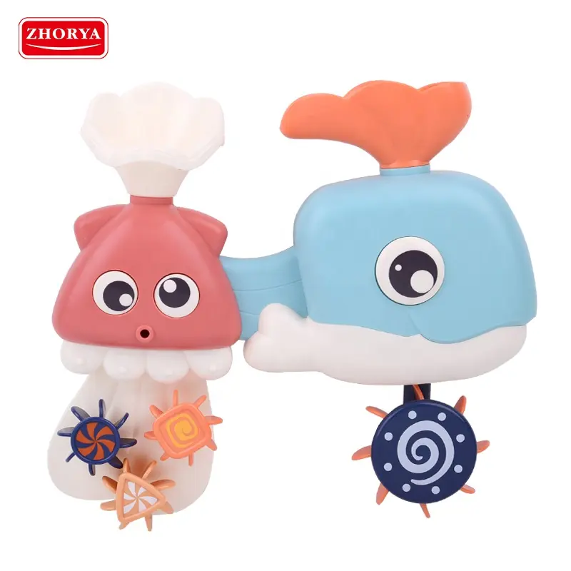 Powerful suction cup animal shape bath tub baby shower toys with display box