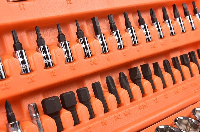 Asaki 94pcs Industrial Grade Cr-V 1/4'' Dr Socket And Wrench Set