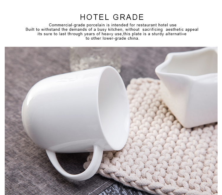 Factory Small MOQ Customized 360ml White Porcelain Coffee Mug
