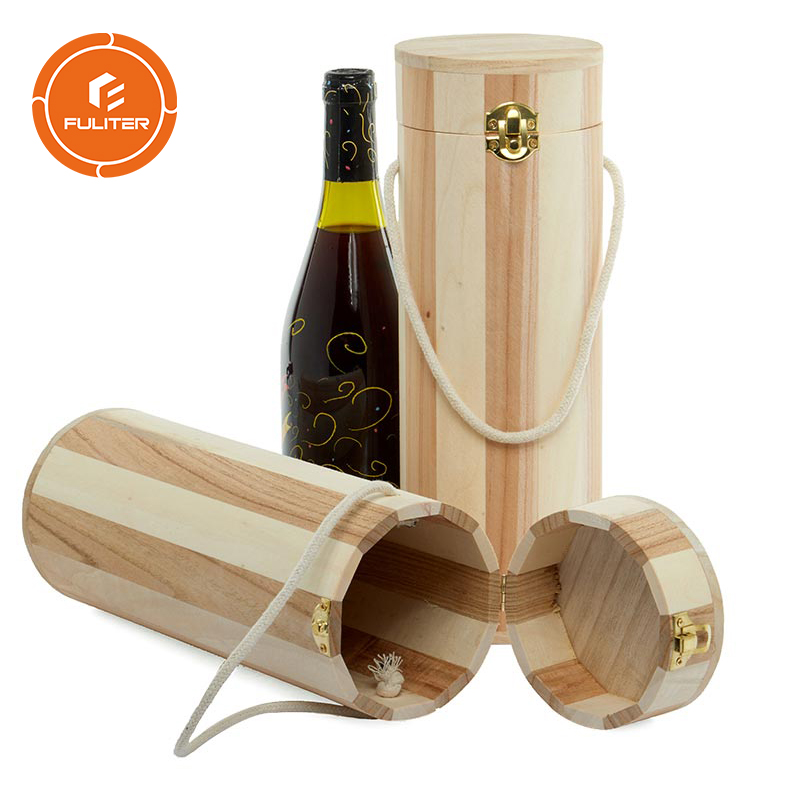 Natural Cork Wine Gift Box Bottle Round Box Gift Wine Bottle Tube New