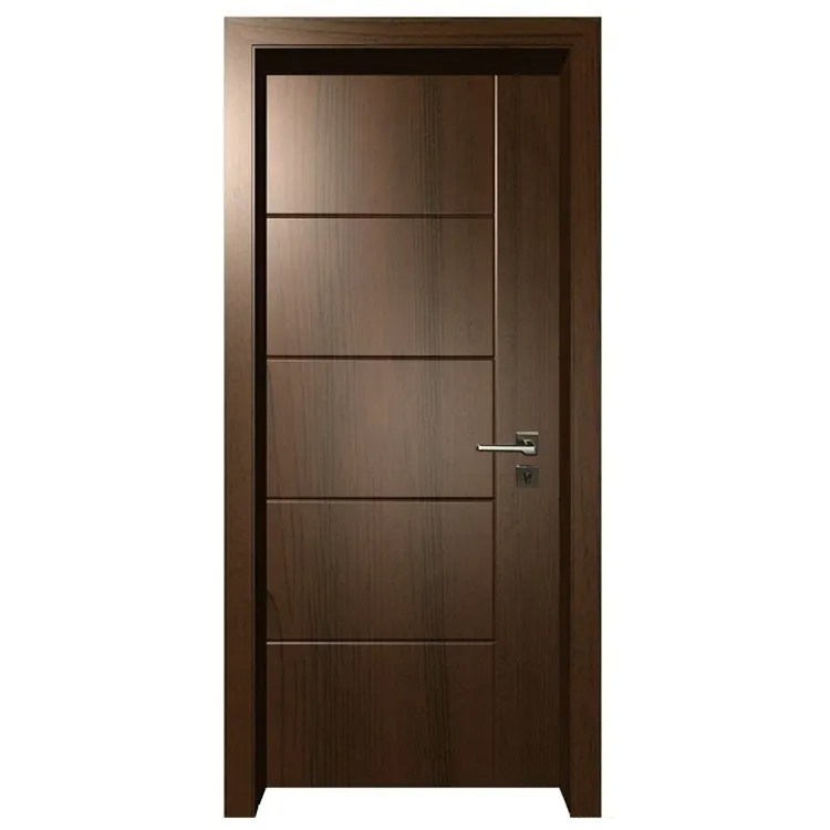 Prettywood American Latest Design Solid Core Wooden Black Walnut Veneer Interior Room Door