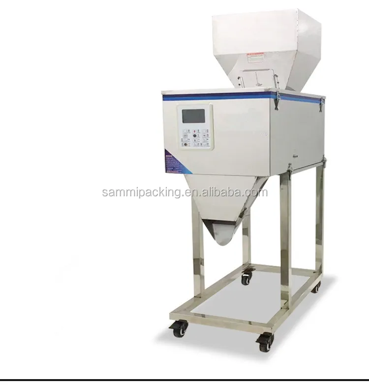 High quality 100-3000g Weighing Machine Semi Automatic Spice Powder Weighing Filling Machine Vibration Weigher with big hopper