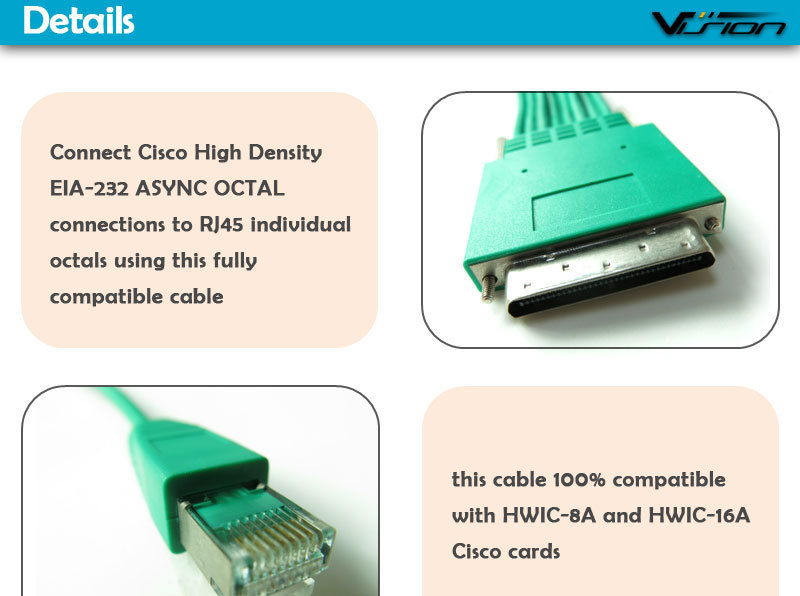 CAB-HD8-ASYNC 72-4023-01 Cable for CISC0 Routers - Vision HD8-8 RJ45